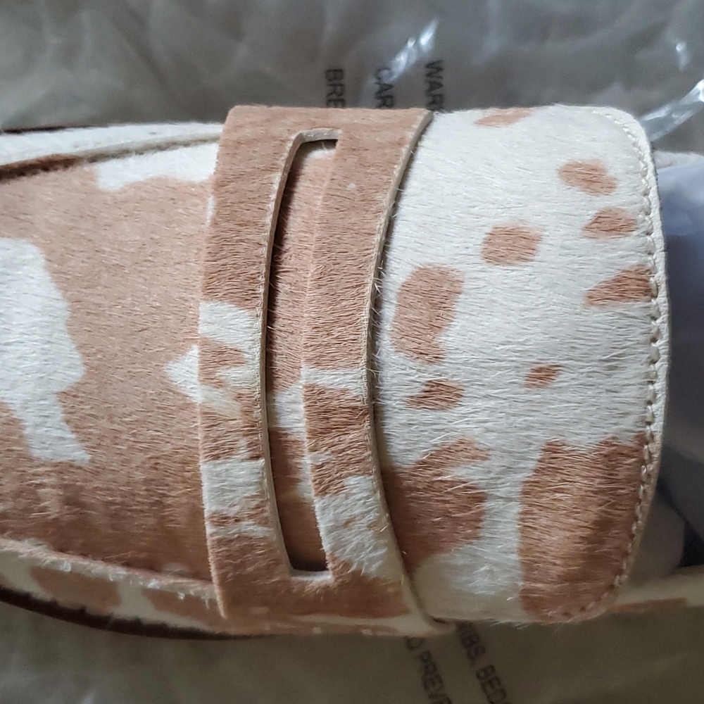 Dolce Vita White and Tan Cowprint Loafers - Picture 7 of 11